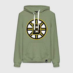 Толстовка-худи хлопковая женская Boston Bruins, цвет: авокадо