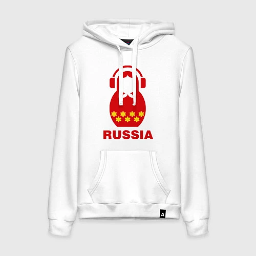 Женская толстовка-худи Russia dj / Белый – фото 1