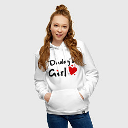 Толстовка-худи хлопковая женская Daddys Girl, цвет: белый — фото 2