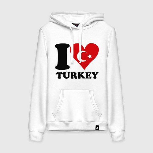 Женская толстовка-худи I love turkey / Белый – фото 1