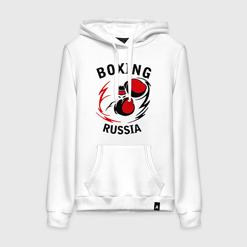 Женская толстовка-худи Boxing Russia Forever / Белый – фото 1