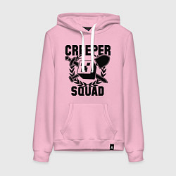 Толстовка-худи хлопковая женская Creeper Squad, цвет: светло-розовый