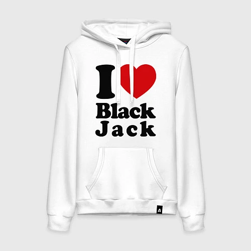 Женская толстовка-худи I love black jack / Белый – фото 1