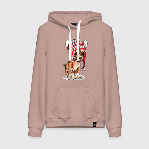 Женская толстовка-худи Чихуахуа в шапочке / Пыльно-розовый – фото 1