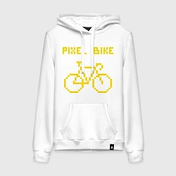 Толстовка-худи хлопковая женская Pixel Bike one color, цвет: белый