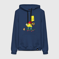 Толстовка-худи хлопковая женская Bart Simpson, цвет: тёмно-синий