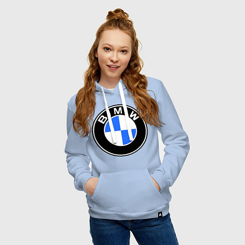 Женская толстовка-худи Logo BMW / Мягкое небо – фото 3