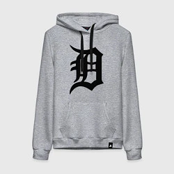 Толстовка-худи хлопковая женская Detroit Tigers, цвет: меланж