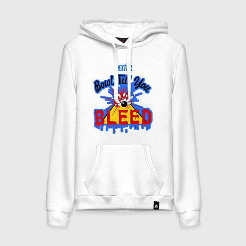 Женская толстовка-худи Bowl till you bleed / Белый – фото 1