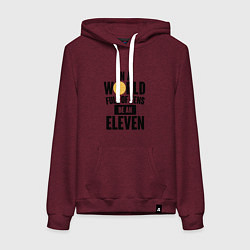Толстовка-худи хлопковая женская Be A Eleven, цвет: меланж-бордовый