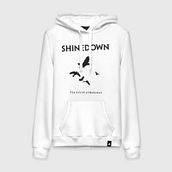 Толстовка-худи хлопковая женская Shinedown: Sound of Madness, цвет: белый