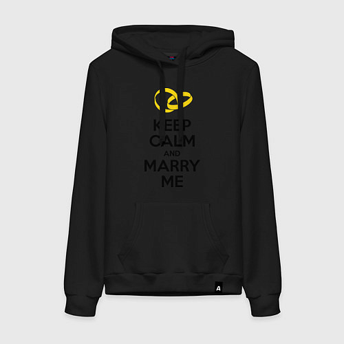 Женская толстовка-худи Keep Calm & Marry Me / Черный – фото 1