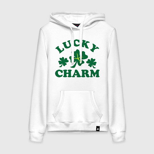 Женская толстовка-худи Lucky charm - клевер / Белый – фото 1