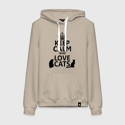 Женская толстовка-худи Keep Calm & Love Cats