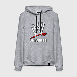 Толстовка-худи хлопковая женская WWE universe, цвет: меланж