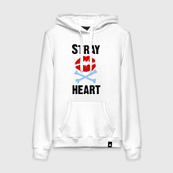 Толстовка-худи хлопковая женская Stray heart, цвет: белый