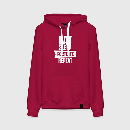 Женская толстовка-худи Eat Sleep Fortnite Repeat / Маджента – фото 1