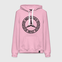 Толстовка-худи хлопковая женская Mercedes-Benz, цвет: светло-розовый