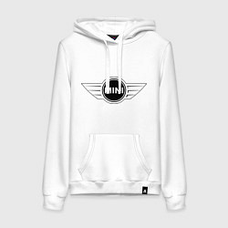 Толстовка-худи хлопковая женская MINI logo, цвет: белый