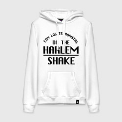 Толстовка-худи хлопковая женская Do the harlem shake, цвет: белый