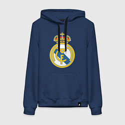 Толстовка-худи хлопковая женская Real Madrid FC, цвет: тёмно-синий
