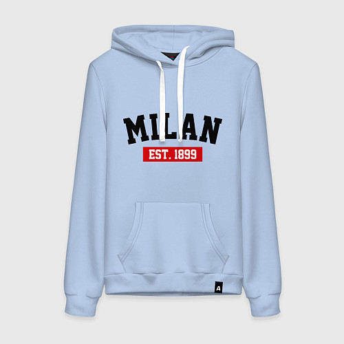 Женская толстовка-худи FC Milan Est. 1899 / Мягкое небо – фото 1