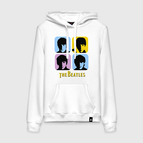 Женская толстовка-худи The Beatles: pop-art / Белый – фото 1