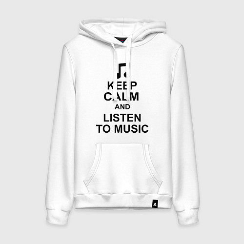 Женская толстовка-худи Keep Calm & Listen To Music / Белый – фото 1