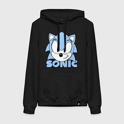 Толстовка-худи хлопковая женская Соник, цвет: черный