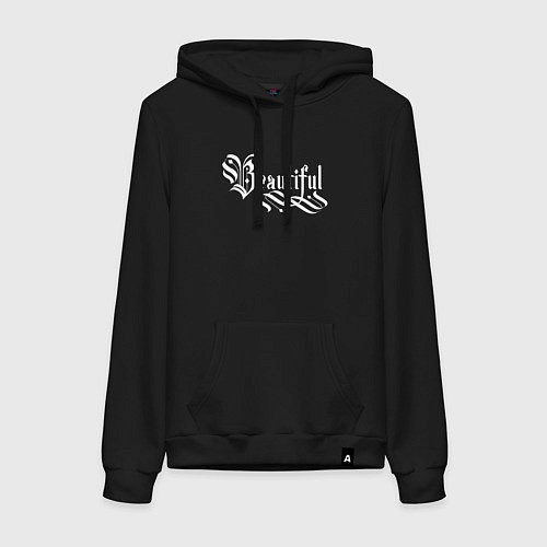 Женская толстовка-худи Beautiful calligraphy / Черный – фото 1