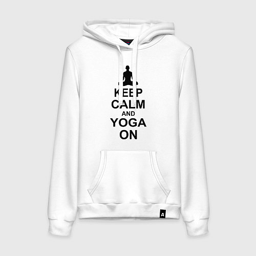 Женская толстовка-худи Keep Calm & Yoga On / Белый – фото 1