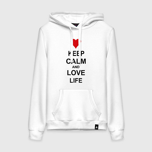 Женская толстовка-худи Keep Calm & Love Life / Белый – фото 1