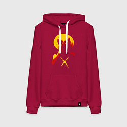 Толстовка-худи хлопковая женская Going to new world, цвет: маджента