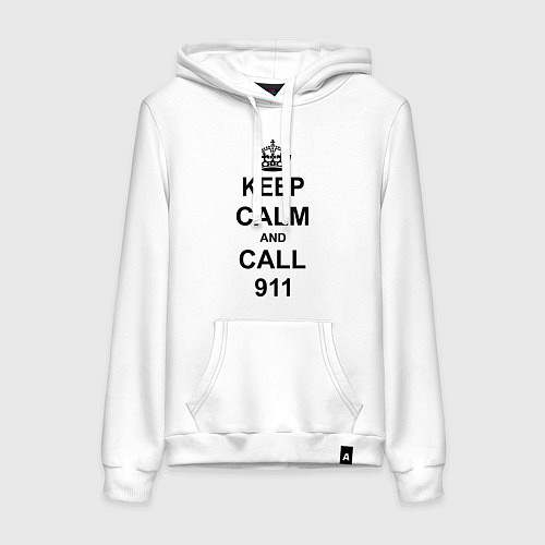 Женская толстовка-худи Keep Calm & Call 911 / Белый – фото 1