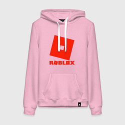 Толстовка-худи хлопковая женская Roblox Logo, цвет: светло-розовый