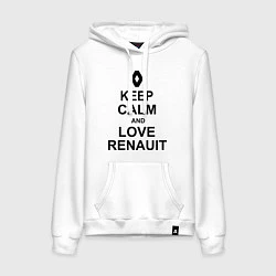 Толстовка-худи хлопковая женская Keep Calm & Love Renauit, цвет: белый