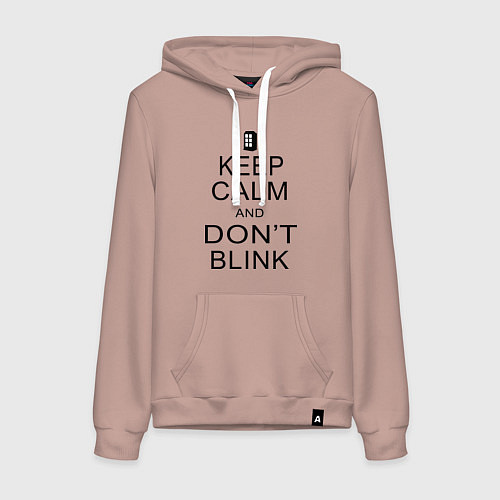 Женская толстовка-худи Keep Calm & Don't Blink / Пыльно-розовый – фото 1