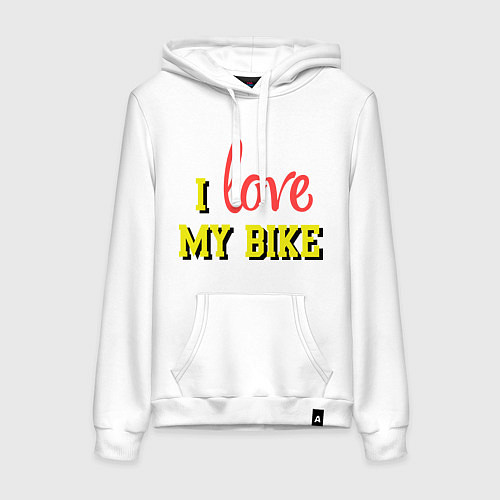 Женская толстовка-худи I love my bike / Белый – фото 1