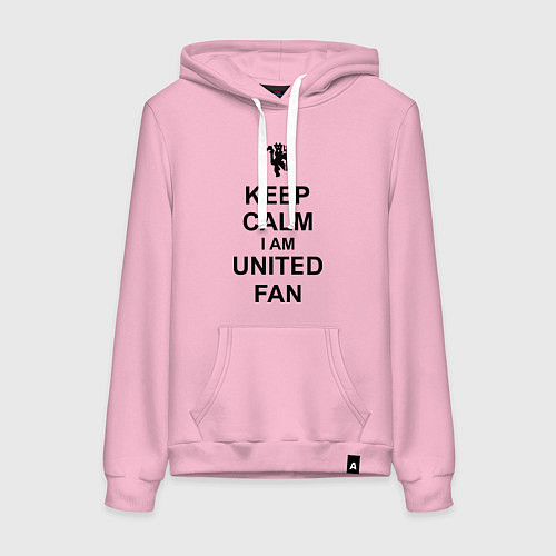 Женская толстовка-худи Keep Calm & United fan / Светло-розовый – фото 1