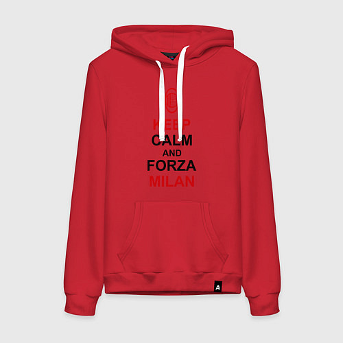Женская толстовка-худи Keep Calm & Forza Milan / Красный – фото 1