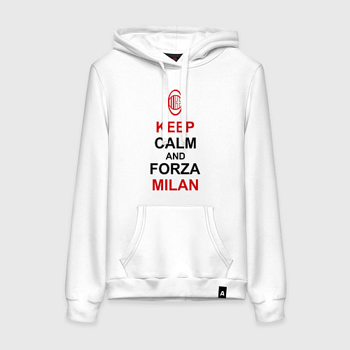 Женская толстовка-худи Keep Calm & Forza Milan / Белый – фото 1