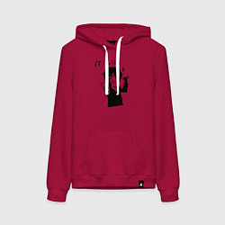 Толстовка-худи хлопковая женская Бездомный Бог, цвет: маджента
