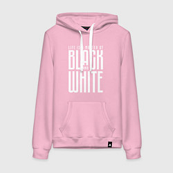 Толстовка-худи хлопковая женская Juventus: Black & White, цвет: светло-розовый