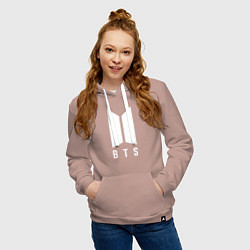 Толстовка-худи хлопковая женская BTS J-HOPE, цвет: пыльно-розовый — фото 2