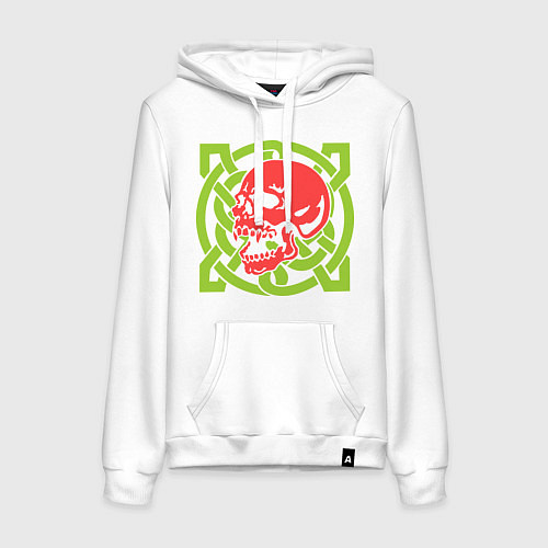 Женская толстовка-худи Череп с кельтским узором / Белый – фото 1