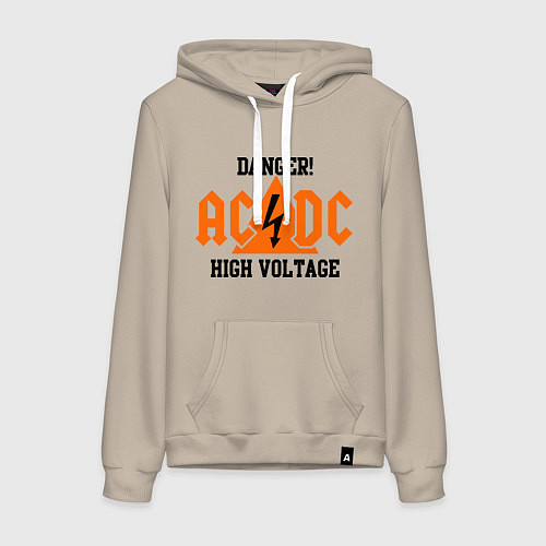 Женская толстовка-худи AC/DC: High Voltage / Миндальный – фото 1