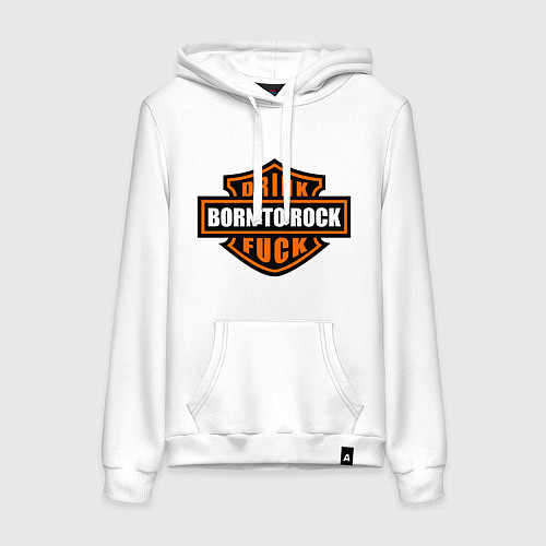 Женская толстовка-худи Born to rock / Белый – фото 1