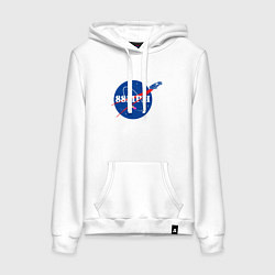 Толстовка-худи хлопковая женская NASA Delorean 88 mph, цвет: белый