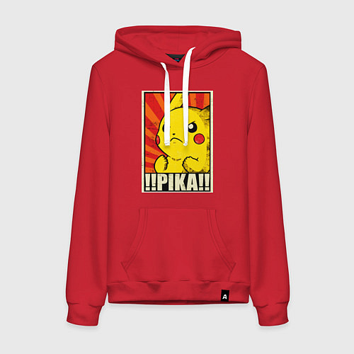 Женская толстовка-худи Pikachu: Pika Pika / Красный – фото 1