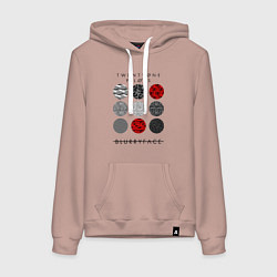 Толстовка-худи хлопковая женская TOP: Blurryface, цвет: пыльно-розовый